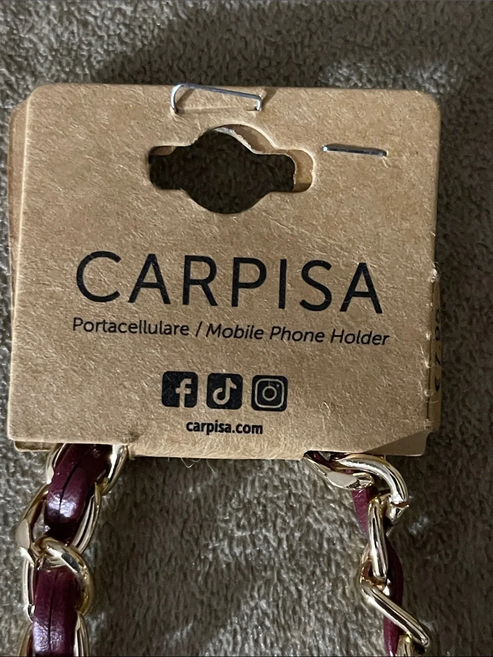 Carpisa Gold tone and Brown Strap - Mobile Phone Holder